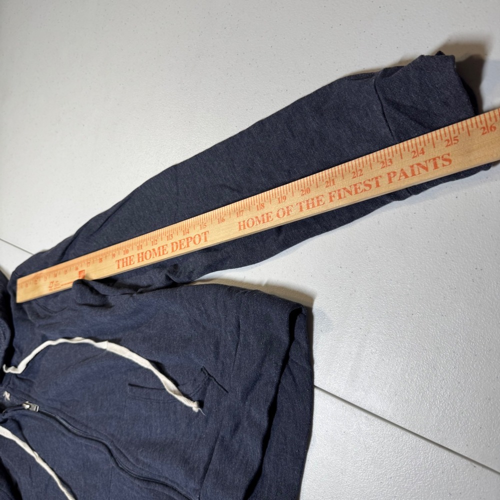 Hollister Zip Up Hoodie Y2k Style Women Large Navy Blue Full Soft Zip Sweatshirt - Picture 6 of 6